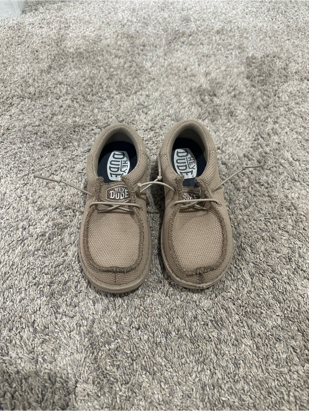 Hey Dude Kids Wally Light Tan Slip-On Sneakers